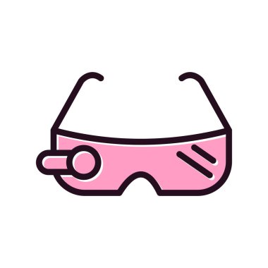 gözlük simgesi beyaz zemin üzerinde. vektör çizim.