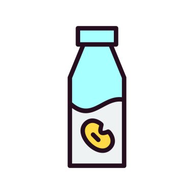 süt şişesi ikon vektörü. İnce çizgi işareti. İzole edilmiş kontür sembolü gösterimi