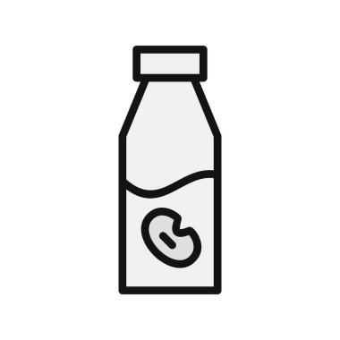 süt şişesi ikon vektörü. İnce çizgi işareti. İzole edilmiş kontür sembolü gösterimi