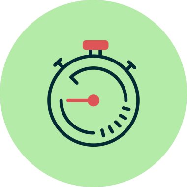 Stopwatch simgesi, düz vektör çizimi tasarımı