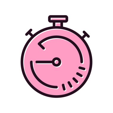 Stopwatch simgesi, düz vektör çizimi tasarımı
