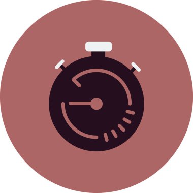 Stopwatch simgesi, düz vektör çizimi tasarımı