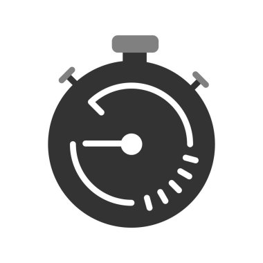 Stopwatch simgesi, düz vektör çizimi tasarımı