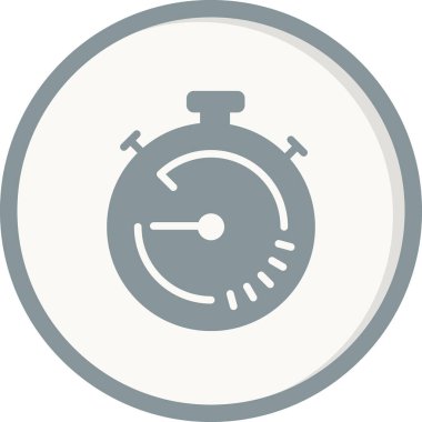 Stopwatch simgesi, düz vektör çizimi tasarımı
