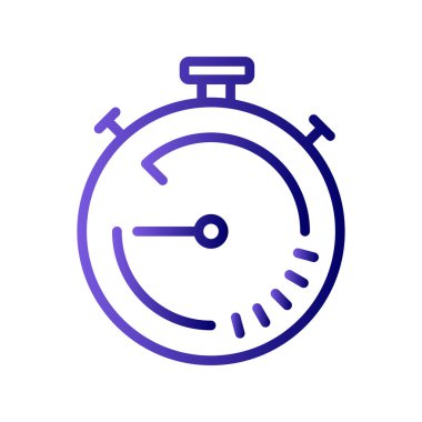 Stopwatch simgesi, düz vektör çizimi tasarımı