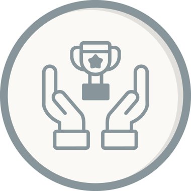 Başarı simgesi, kupa, vektör illüstrasyonu