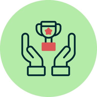 Başarı simgesi, kupa, vektör illüstrasyonu