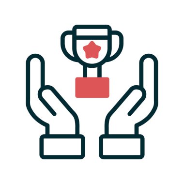 Başarı simgesi, kupa, vektör illüstrasyonu