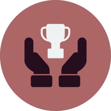 Başarı simgesi, kupa, vektör illüstrasyonu