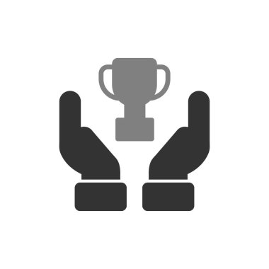 Başarı simgesi, kupa, vektör illüstrasyonu