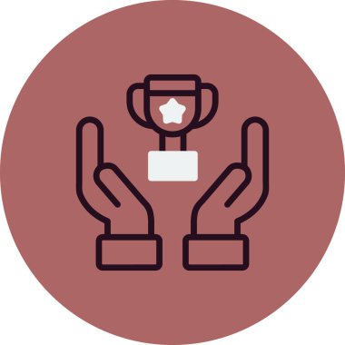 Başarı simgesi, kupa, vektör illüstrasyonu