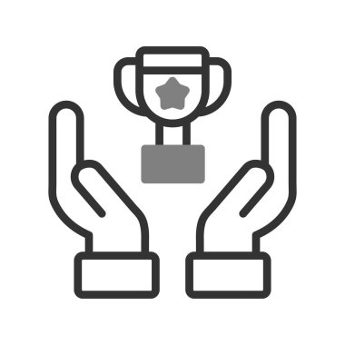 Başarı simgesi, kupa, vektör illüstrasyonu