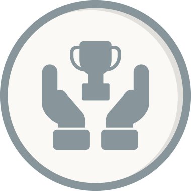 Başarı simgesi, kupa, vektör illüstrasyonu