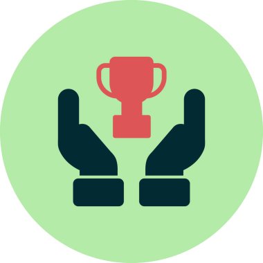 Başarı simgesi, kupa, vektör illüstrasyonu