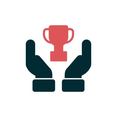 Başarı simgesi, kupa, vektör illüstrasyonu