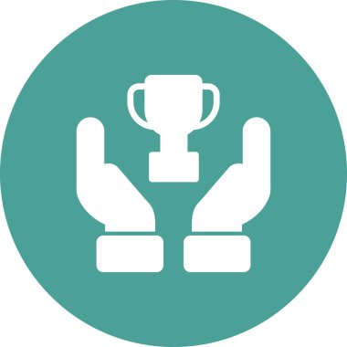 Başarı simgesi, kupa, vektör illüstrasyonu