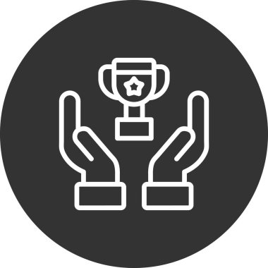 Başarı simgesi, kupa, vektör illüstrasyonu