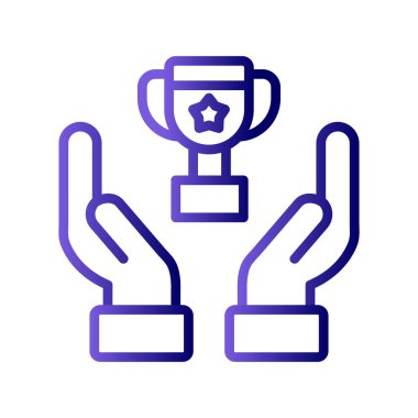 Başarı simgesi, kupa, vektör illüstrasyonu