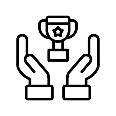 Başarı simgesi, kupa, vektör illüstrasyonu