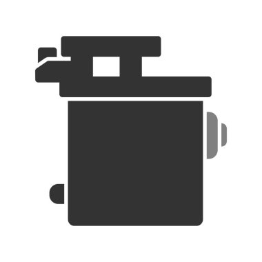 Gaz sobası ikonu. Web için su ısıtıcı vektör simgelerinin özet çizimi