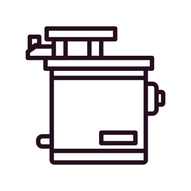 Mutfak sobası ikonu. Web için gaz ısıtıcı vektör çizgisi simgelerinin özet çizimi