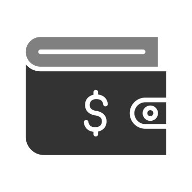 cüzdan düz simgesi, vektör illüstrasyonu