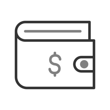 cüzdan düz simgesi, vektör illüstrasyonu