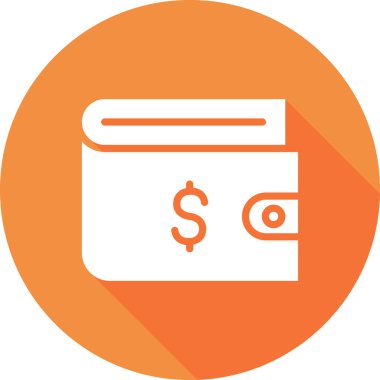 cüzdan düz simgesi, vektör illüstrasyonu