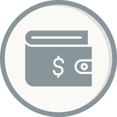 cüzdan düz simgesi, vektör illüstrasyonu