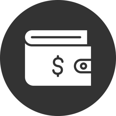 cüzdan düz simgesi, vektör illüstrasyonu