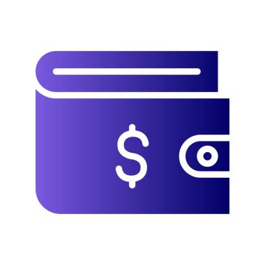 cüzdan düz simgesi, vektör illüstrasyonu