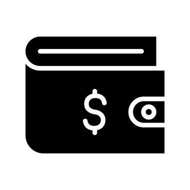 cüzdan düz simgesi, vektör illüstrasyonu