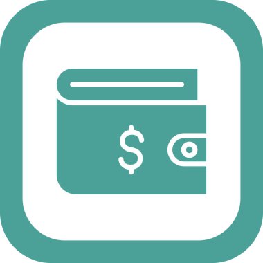 cüzdan düz simgesi, vektör illüstrasyonu