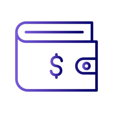 cüzdan düz simgesi, vektör illüstrasyonu