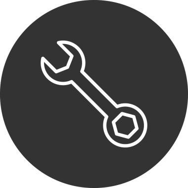 İngiliz anahtarı simgesi. Servis sembolü. vektör illüstrasyonu