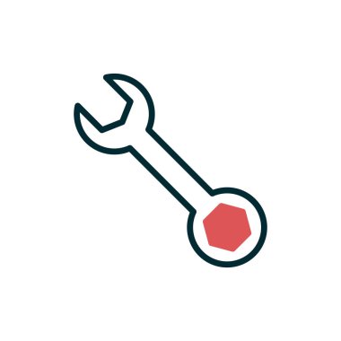 İngiliz anahtarı simgesi. Servis sembolü. vektör illüstrasyonu