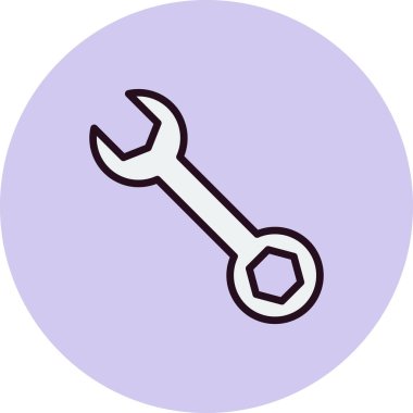 İngiliz anahtarı simgesi. Servis sembolü. vektör illüstrasyonu