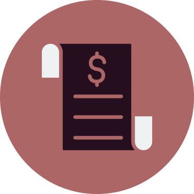 Web ve mobil uygulama tasarımı için fatura simgesi, vektör illüstrasyonu