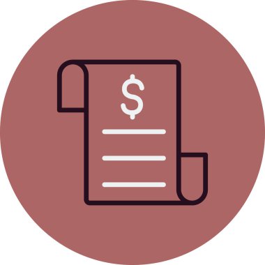 Web ve mobil uygulama tasarımı için fatura simgesi, vektör illüstrasyonu