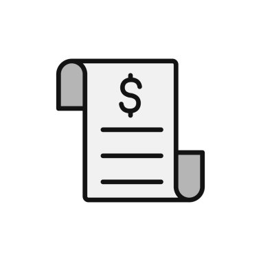 Web ve mobil uygulama tasarımı için fatura simgesi, vektör illüstrasyonu