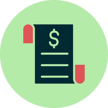 Web ve mobil uygulama tasarımı için fatura simgesi, vektör illüstrasyonu