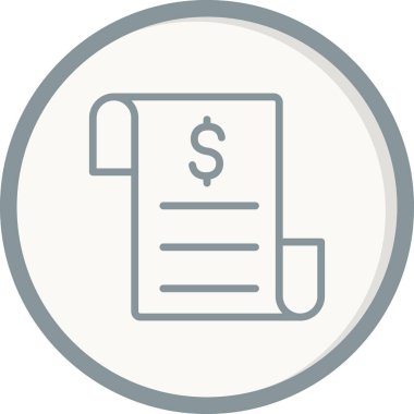 Web ve mobil uygulama tasarımı için fatura simgesi, vektör illüstrasyonu