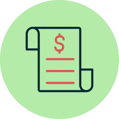 Web ve mobil uygulama tasarımı için fatura simgesi, vektör illüstrasyonu