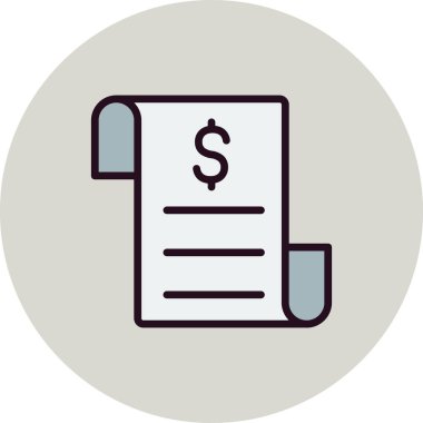 Web ve mobil uygulama tasarımı için fatura simgesi, vektör illüstrasyonu