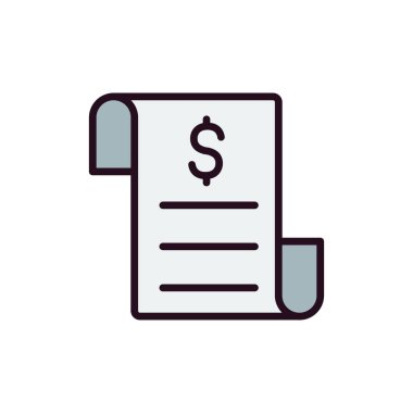 Web ve mobil uygulama tasarımı için fatura simgesi, vektör illüstrasyonu