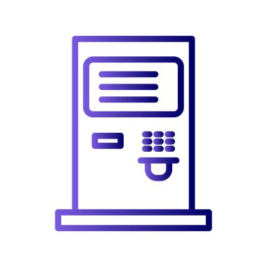 atm makine çizgi simgesi, ana hat vektör işareti, doğrusal biçim pictogram 