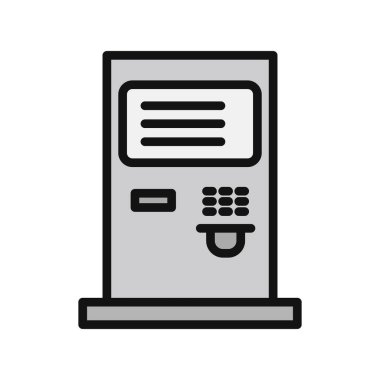 atm makine çizgi simgesi, ana hat vektör işareti, doğrusal biçim pictogram 