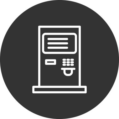 atm makine çizgi simgesi, ana hat vektör işareti, doğrusal biçim pictogram 