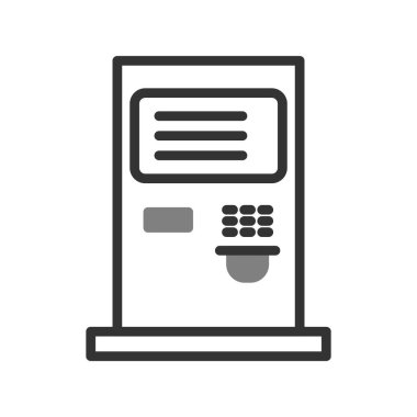 atm makine çizgi simgesi, ana hat vektör işareti, doğrusal biçim pictogram 
