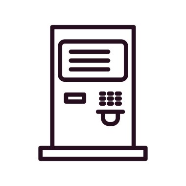 atm makine çizgi simgesi, ana hat vektör işareti, doğrusal biçim pictogram 